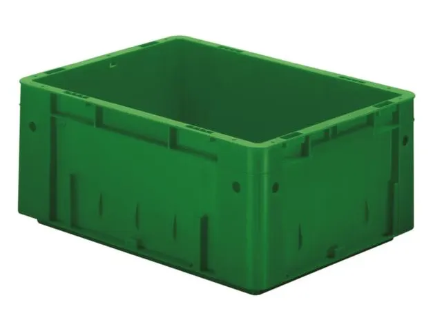 Euronorm Stapelkrat 175x400x300mm 14.5l Wanden/Bodem Gesloten Groen