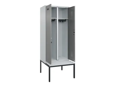 locker met bank,voor scheiding van kleding,HxBxD 2120x800x815mm,2vak