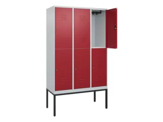 dubbeldekse locker,HxBxD 2120x1200x500mm,3x2vak.,vak B 400mm,cil.-slot - 2