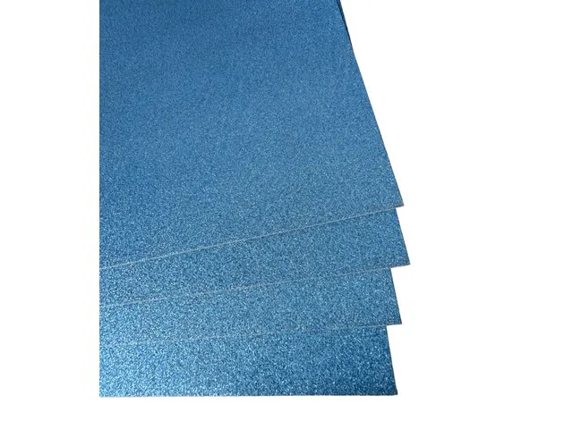 Glitterkarton Kangaro chroom blauw 50x70cm pak à 10 vel