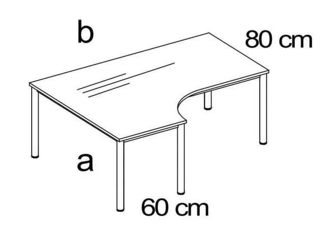 bureau à retour à hauteur réglable MS-gris foncé