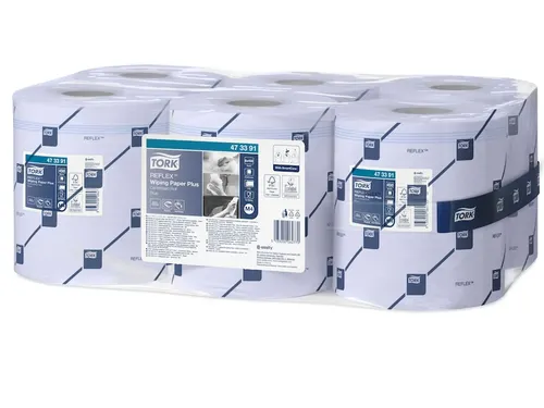 Poetspapier Tork M4 Reflex Plus Advanced 2-laags 450 vel blauw 473391
