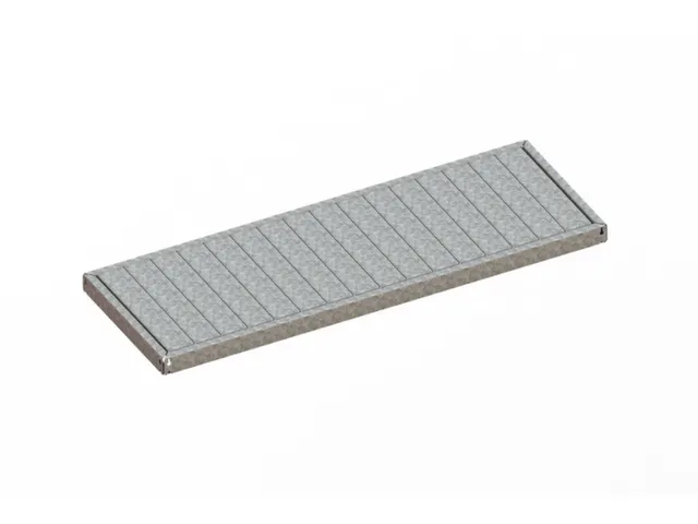 legbord van plaatstaal,v. breedvakstelling,BxD 1700x600mm,vakl. 500kg