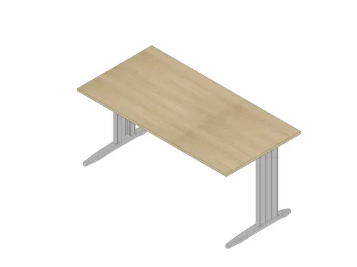 bureau,HxBxD 730x1600x800mm,blad eiken,C-voet aluminium
