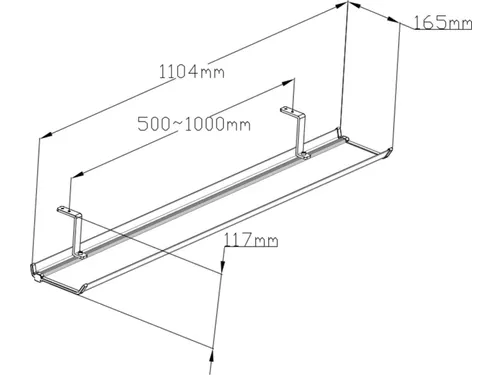 Kabelgoot Euroseats universeel 110cm wit