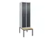 locker voor scheiding van kleding,HxBxD 2120x600x815mm,2vak