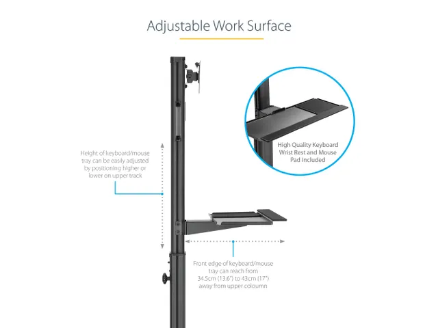 Mobiele Werkplek met Monitorsteun CPU Houder