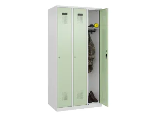 locker,HxBxD 1850x900x500mm,3vak,vak B 300mm,cil.-slot,staand op vloer - 1