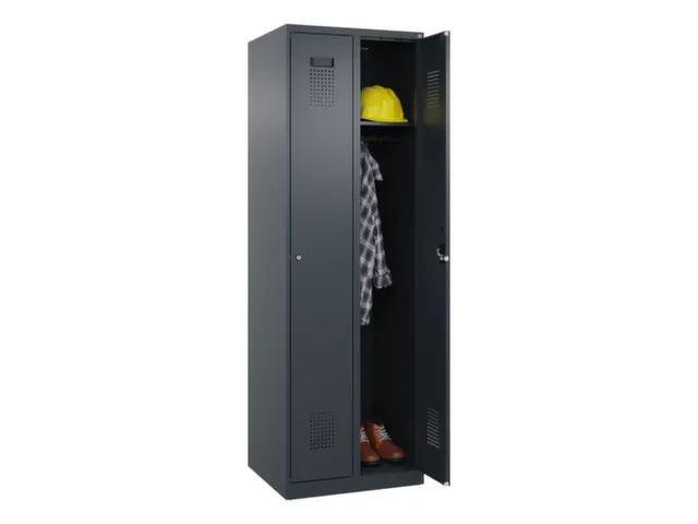 locker,HxBxD 1850x600x500mm,2vak,vak B 300mm,cil.-slot,staand op vloer