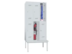 Garderobekast 2150x930x800mm 3x2 Vakken Zitbank Klinksluiting