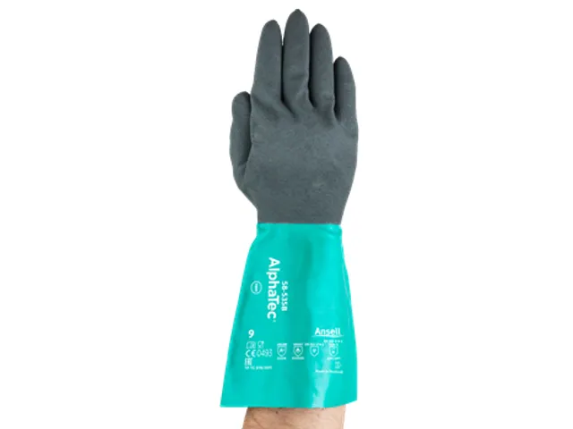 Handschoen Alphatec 58-535W Antraciet Groen Volledig Gecoat Maat 9