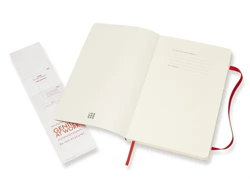Notitieboek Moleskine large 130x210mm lijn soft cover scarlet red