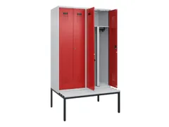 PBM-locker met bank,HxBxD 2120x1200x815mm,4vak,vak B 300mm