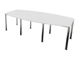 vergadertafel,HxBxD 740x2400x1200mm,vatvormig,Bl-wit
