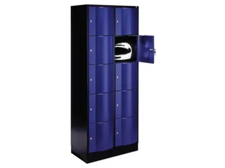 lockerkast,HxBxD 1950x770x640mm,2x5vakken,romp RAL7035,front RAL5010 - 1