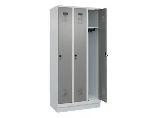 locker,HxBxD 1950x900x500mm,3vak,vak B 300mm,draaigrendel,sokkel - 2