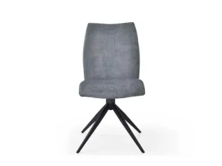Bezoekersstoel,Stervoetonderstel Ronde Buis Zwart,Zitting Stof Slate - 2