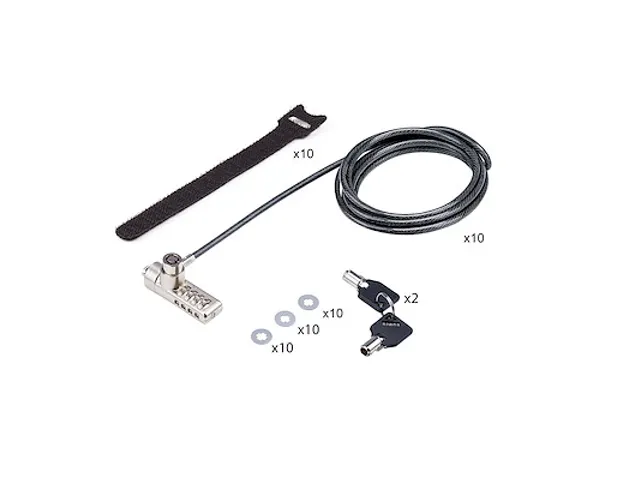 Laptop Kabelslot 10 Stuks met Dubbele Toegang 2 Meter Security Kabel