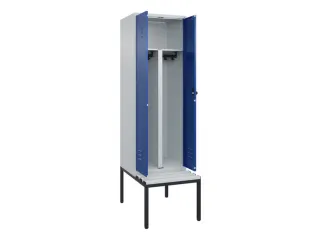 PBM-locker met bank,HxBxD 2120x600x815mm,2vak,vak B 300mm,draaigrendel - 2
