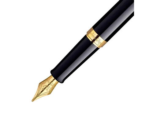 Vulpen Waterman Hémisphère Black lacquer GT Medium Blauwe inkt
