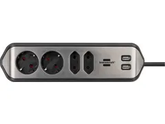 Stekkerdoos Brennenstuhl bureau Estilo 4 voudig inclusief 2 USB 2 m
