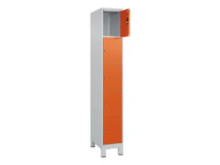 lockerkast,HxBxD 1950x300x500mm,1x5vakken,vak B 300mm,cil.-slot,voeten - 1