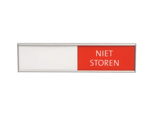 Design Schuifbord Aluminium Niet Storen Groen Rood 100x25mm