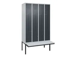 Z-garderobekast,HxBxD 2120x1200x815mm,8vak,vak B 300mm,cil.-slot