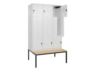 Z-garderobekast,HxBxD 2120x1200x815mm,6vak,vak B 400mm,draaigrendel - 2