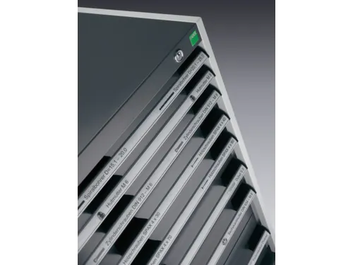 ladekast HxBxD 1600x800x750mm 9laden RAL7035 front RAL5010