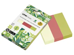 Page markers UPM 25x75mm reycled assorti blok 100 vel, doos 3x blok