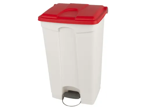 pedaalemmer,1x90l,HxBxD 820x500x412mm,romp PP wit,deksel PP rood