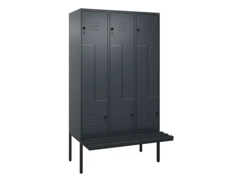 Z-garderobekast,HxBxD 2120x1200x815mm,6vak,vak B 400mm,draaigrendel