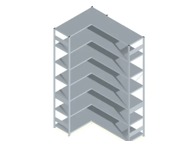 Hoekstelling Hxbxd 3000x1360/1415x535mm Veldlast 900kg 2x7legborden