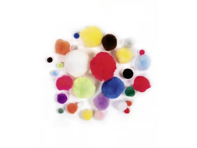Pompon Folia 30 stuks diverse kleuren en afmetingen 30 stuks