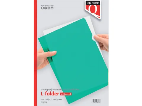 Insteekmap L-model Quantore A4 PP 0.12mm groen 25 stuks