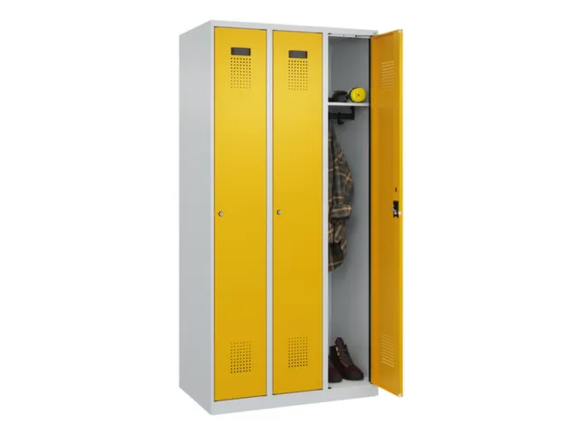 locker,HxBxD 1850x900x500mm,3vak,vak B 300mm,cil.-slot,staand op vloer