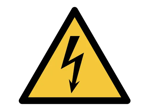 Pictogram bordje Djois Waarschuwing: elektrische spanning geel