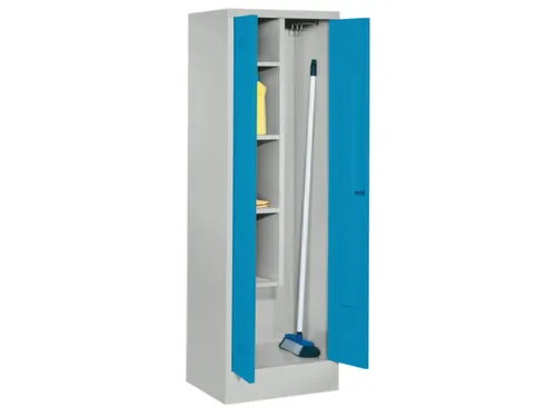 Schoonmaakkast HxBxD 1850x600x500mm Cilinderslot RAL7035 Front RAL5012