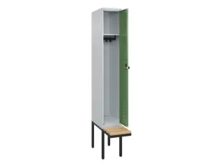 locker met bank,HxBxD 2120x300x815mm,1vak,vak B 300mm,draaigrendel - 2