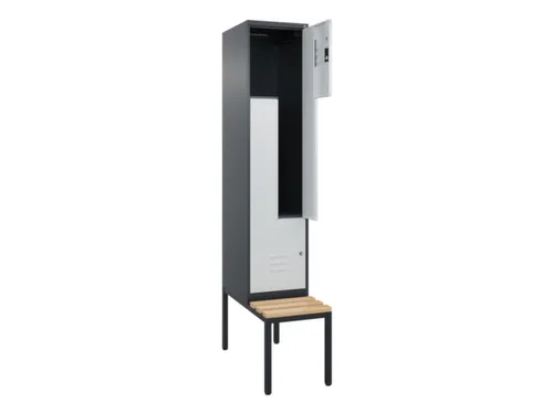 Z-garderobekast,HxBxD 2120x400x815mm,2vak,vak B 400mm,cil.-slot