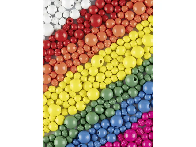 Houten kralen Folia 1000 gram assorti