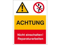 combi-bord waarschuwing/verbod,Let op! Niet inschakelen