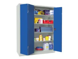 Ruime Vouwdeurkast 1950x1500x500mm 4legborden Ral7035 Front Ral5010