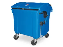 Vuilcontainers,1100l,romp HDPE blauw,HxBxD 1460x1370x1210mm
