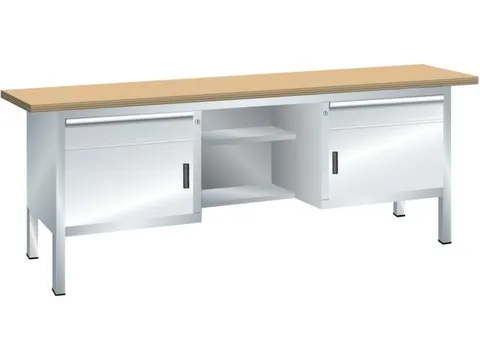 werkbank,HxBxD 840x2000x700mm,multiplexblad,draagverm. 1000kg,4voeten