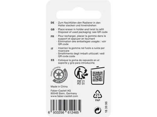 navulgum Faber-Castell voor Polymatic, 4 stuks op blister