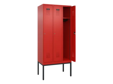 locker,HxBxD 2120x900x500mm,3vak,vak B 300mm,cil.-slot,voetonderstel