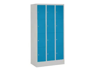 lockerkast,HxBxD 1850x900x500mm,3x4vakken,RAL7035,front RAL5012 - 2
