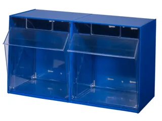 Assortimentsbak Hxbxd 355x600x311mm 2bakken Polystyreen Blauw - 1